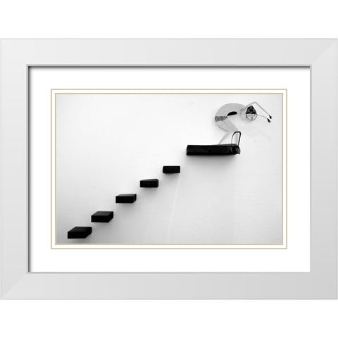 In The Swimming Pool White Modern Wood Framed Art Print with Double Matting by Azevedo, Olavo