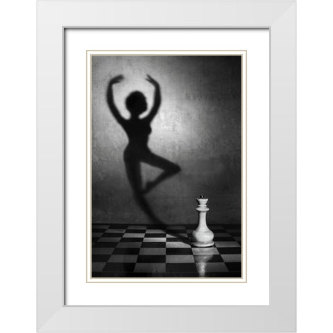 Her Dream White Modern Wood Framed Art Print with Double Matting by Ivanova, Victoria