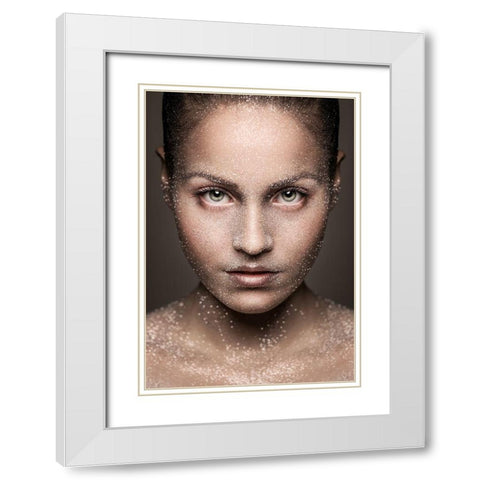 Stardust White Modern Wood Framed Art Print with Double Matting by Petkov, Petko