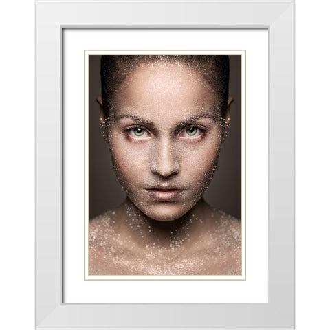 Stardust White Modern Wood Framed Art Print with Double Matting by Petkov, Petko