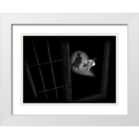 See My Shadow White Modern Wood Framed Art Print with Double Matting by Ali Surachman, Aman