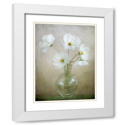 Cosmos Breeze White Modern Wood Framed Art Print with Double Matting by Disher, Mandy