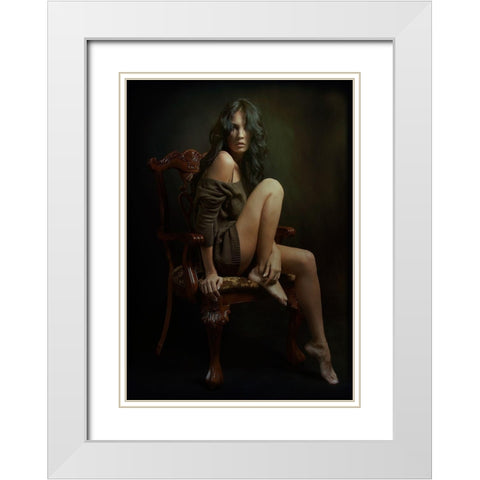 Portrait Of Helen White Modern Wood Framed Art Print with Double Matting by Rise, Zachar