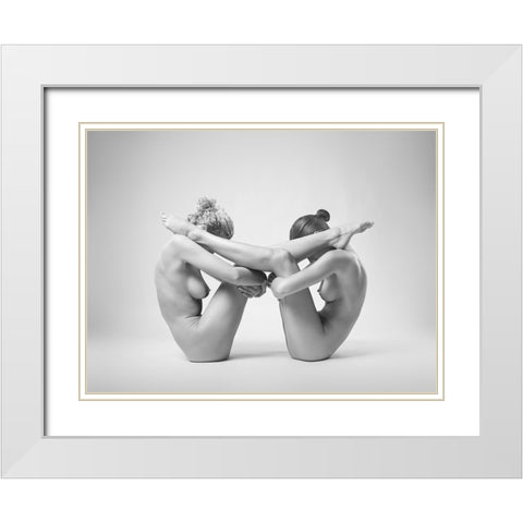 Equlibrium White Modern Wood Framed Art Print with Double Matting by Branicki, Arkadiusz