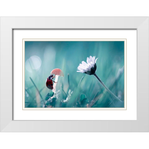 Speed Dating White Modern Wood Framed Art Print with Double Matting by Bravin, Fabien