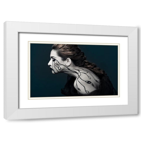 Eye To Eyes White Modern Wood Framed Art Print with Double Matting by Yogasara, Yudhistira