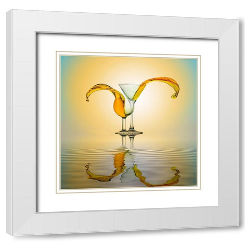 You And Me White Modern Wood Framed Art Print with Double Matting by Rahayu, Ganjar