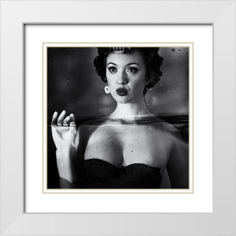 Not Drowning-Waving White Modern Wood Framed Art Print with Double Matting by Brackstone, Mel