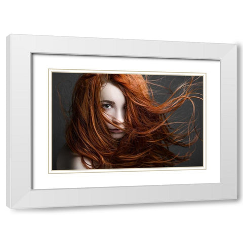 Untitled White Modern Wood Framed Art Print with Double Matting by Malikov, Alex