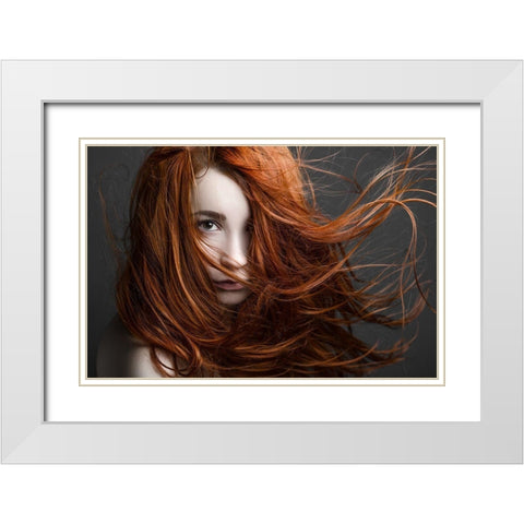 Untitled White Modern Wood Framed Art Print with Double Matting by Malikov, Alex