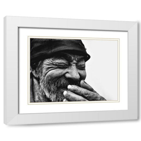 Untitled White Modern Wood Framed Art Print with Double Matting by Suzuki, Tatsuo