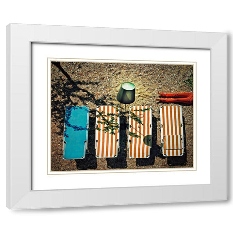 Beam Me Up! White Modern Wood Framed Art Print with Double Matting by Ambra