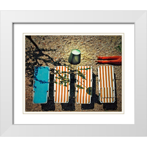 Beam Me Up! White Modern Wood Framed Art Print with Double Matting by Ambra