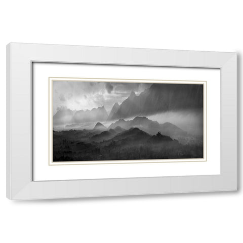 Valhalla White Modern Wood Framed Art Print with Double Matting by Stefan, Jacek