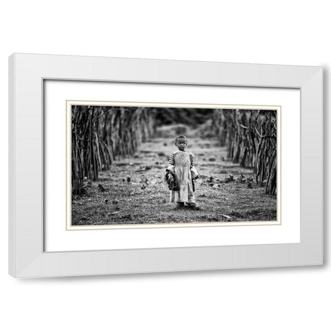 Lost White Modern Wood Framed Art Print with Double Matting by Jovic, Goran