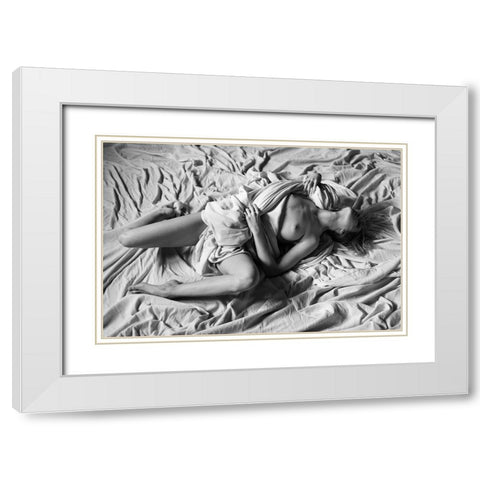 Woman Beauty White Modern Wood Framed Art Print with Double Matting by Blasko, Jan