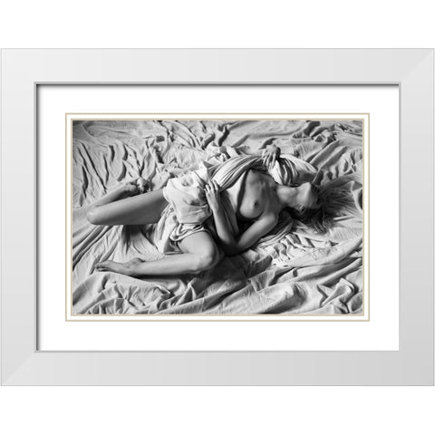 Woman Beauty White Modern Wood Framed Art Print with Double Matting by Blasko, Jan