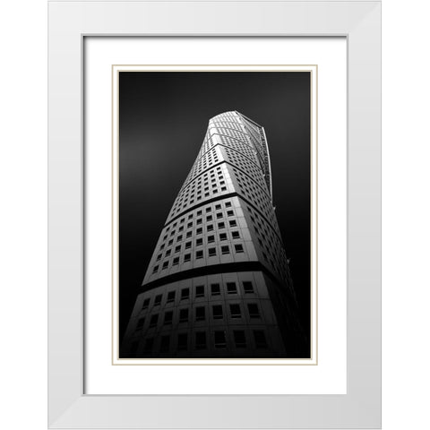 Magic Tower White Modern Wood Framed Art Print with Double Matting by Ioneanu, Dragos