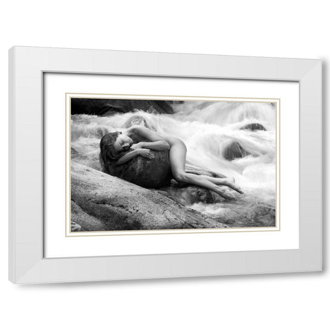 Whispering Of The River White Modern Wood Framed Art Print with Double Matting by Birkhofer, Bruno