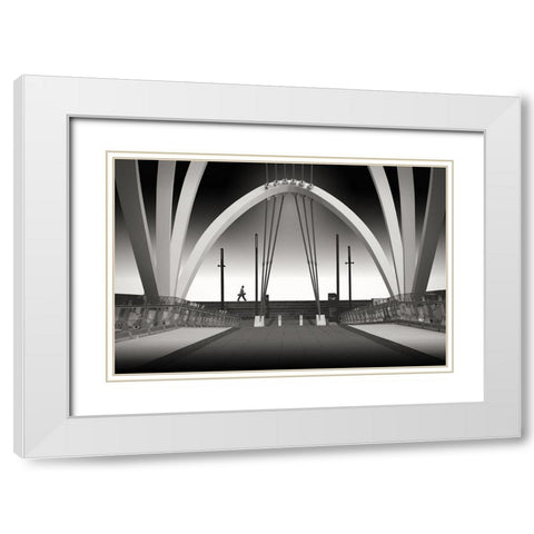 Seafarers Bridge White Modern Wood Framed Art Print with Double Matting by Donoghue, Adrian