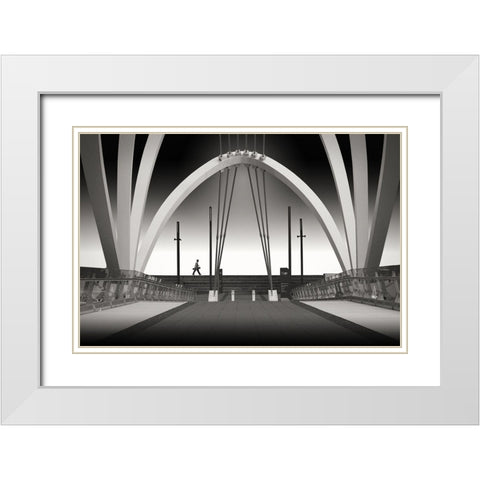 Seafarers Bridge White Modern Wood Framed Art Print with Double Matting by Donoghue, Adrian