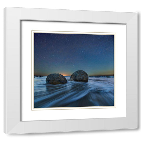 Be Together White Modern Wood Framed Art Print with Double Matting by Zhang, Yan