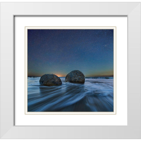 Be Together White Modern Wood Framed Art Print with Double Matting by Zhang, Yan