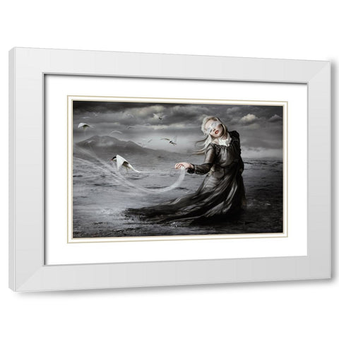 No Eye Can See The Pattern White Modern Wood Framed Art Print with Double Matting by Allen, KT