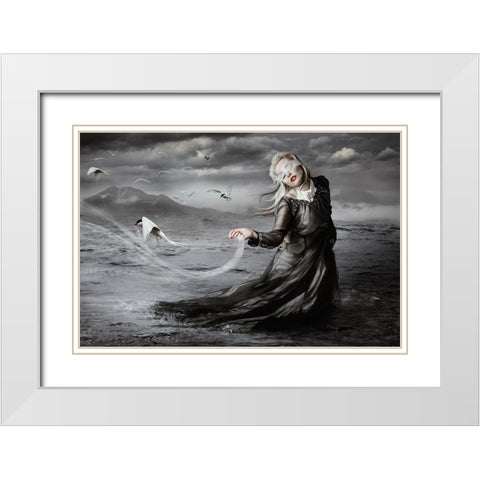 No Eye Can See The Pattern White Modern Wood Framed Art Print with Double Matting by Allen, KT