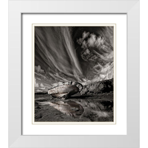 Final Place (Mono) White Modern Wood Framed Art Print with Double Matting by H. Ingibergsson, Torsteinn