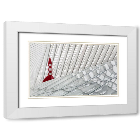 Herge Rocket White Modern Wood Framed Art Print with Double Matting by Van Den, Jef