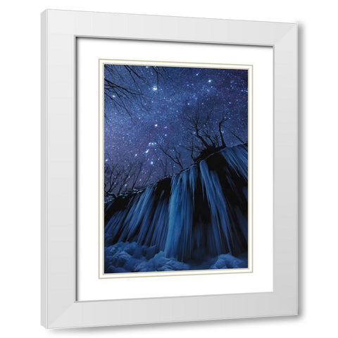 Freezing Cold Night White Modern Wood Framed Art Print with Double Matting by Takanobu, Kano