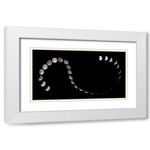 Moon Path White Modern Wood Framed Art Print with Double Matting by Nigam, Nimit