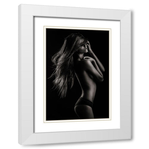 Sensual Beauty White Modern Wood Framed Art Print with Double Matting by Krystynek MQEP, Martin