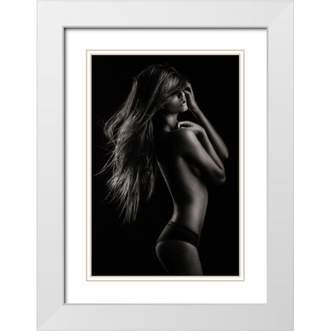 Sensual Beauty White Modern Wood Framed Art Print with Double Matting by Krystynek MQEP, Martin