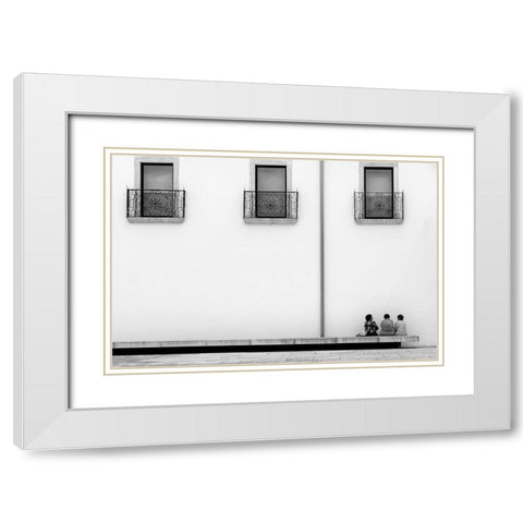 The Bond Line White Modern Wood Framed Art Print with Double Matting by Correia Da, Fernando