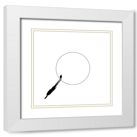 Walking The Circle! White Modern Wood Framed Art Print with Double Matting by Limberg, Huib