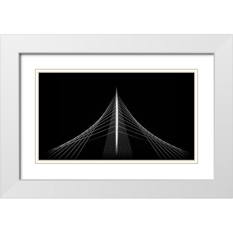 Lute White Modern Wood Framed Art Print with Double Matting by Pixxelpark