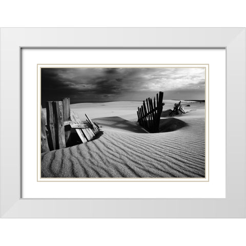 Konfrontation White Modern Wood Framed Art Print with Double Matting by Kulagin, Dmitry