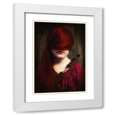 Redhead White Modern Wood Framed Art Print with Double Matting by Larsen, Jorun
