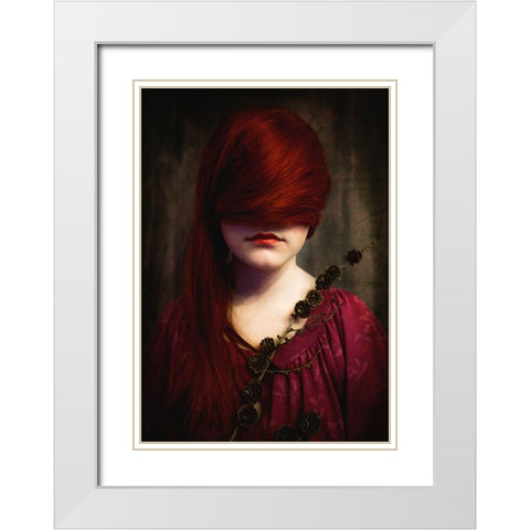 Redhead White Modern Wood Framed Art Print with Double Matting by Larsen, Jorun