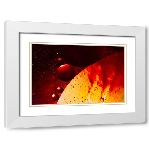 Solar Radiations White Modern Wood Framed Art Print with Double Matting by BRAVIN, Fabien