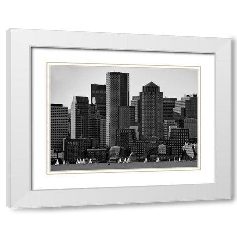 Towers White Modern Wood Framed Art Print with Double Matting by Feldtkeller, Andreas