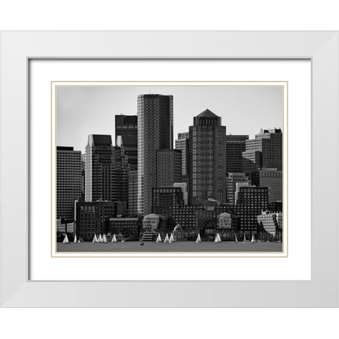Towers White Modern Wood Framed Art Print with Double Matting by Feldtkeller, Andreas