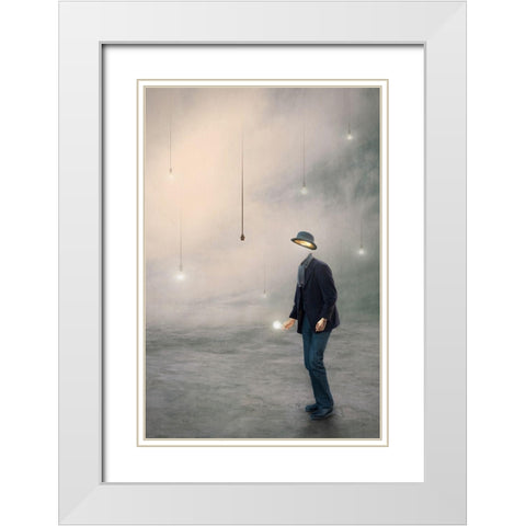 Illumination White Modern Wood Framed Art Print with Double Matting by Bowen, Baden