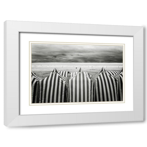 On The Beach White Modern Wood Framed Art Print with Double Matting by Guerra, Toni