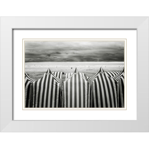 On The Beach White Modern Wood Framed Art Print with Double Matting by Guerra, Toni