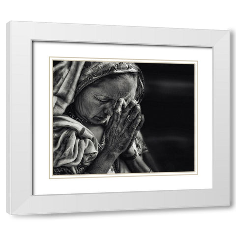 Prayers White Modern Wood Framed Art Print with Double Matting by Flour, Piet