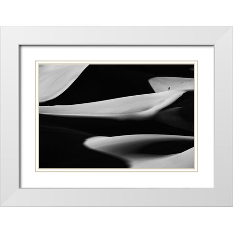 Dune X White Modern Wood Framed Art Print with Double Matting by Kravanja, Jure