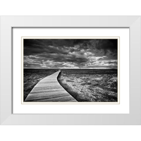 The Way White Modern Wood Framed Art Print with Double Matting by Pascual Buye, Santiago